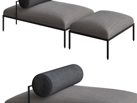  奥利·加洛蒂与拉迪斯长凳及脚凳3d模型 