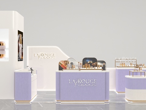  现代美妆中岛店3d模型 