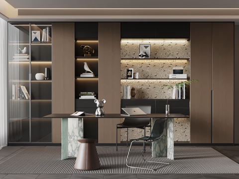 意式书房su模型