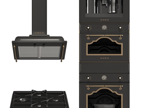  Smeg Cortina 黑色款3d模型 