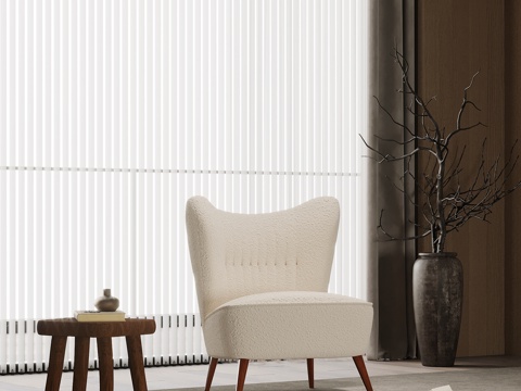  中古风休闲椅 边几3d模型 