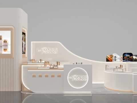  美妆中岛店3d模型 