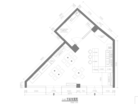 35平奶茶店 小吃店 最新全套施工图合集cad施工图