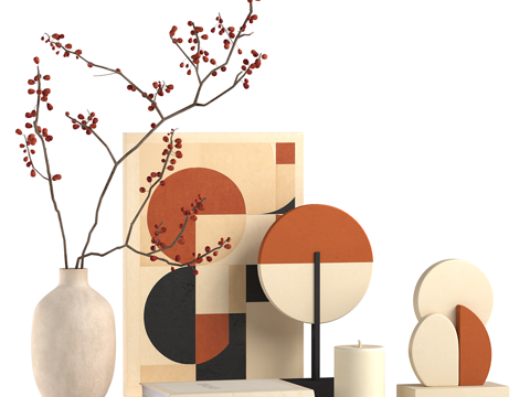  饰品摆件组合3d模型 