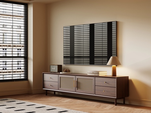 法式中古风电视柜su模型