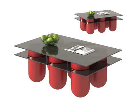  现代茶几su模型 