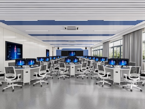  现代虚拟仿真实训室3d模型 