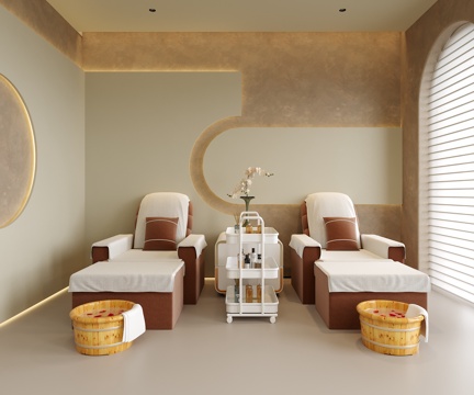 现代足疗店 足浴店 按摩店 洗脚店su模型