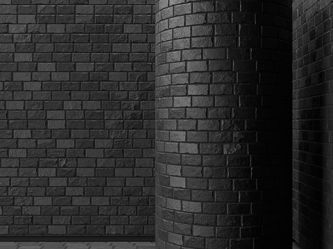  黑色砖块3d模型 