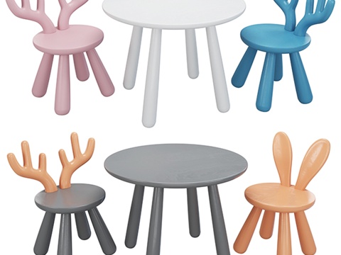  北欧驯鹿凳3d模型 