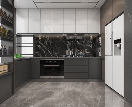  现代厨房橱柜餐厅3d模型 