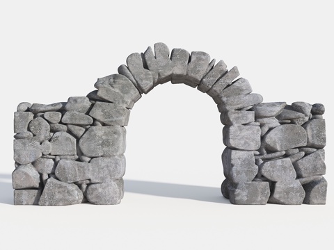  石头拱门  石头堆 岩石门洞 景观石头门头 岩石 景观门洞3d模型 