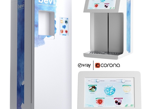  台面式立式Bevi饮水机3d模型 