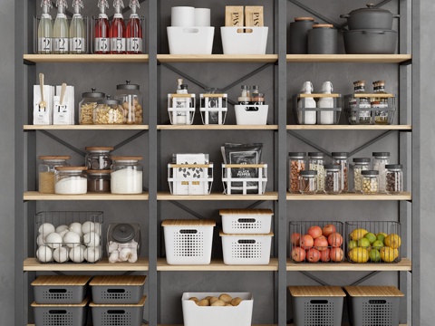  工业风食品储藏室3d模型3d模型 