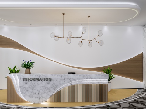 公司前台 现代简约风8su模型