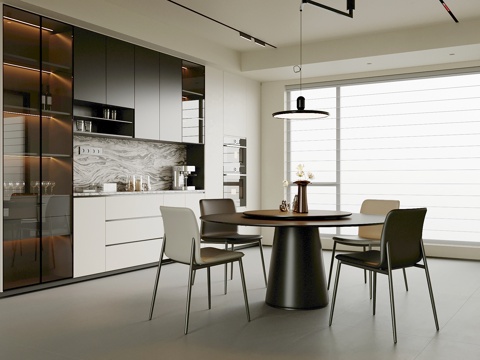 现代餐厅su模型