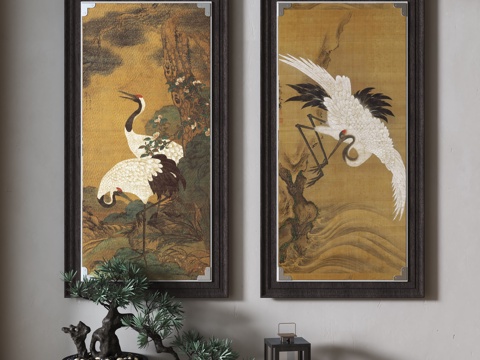 新中式装饰画su模型