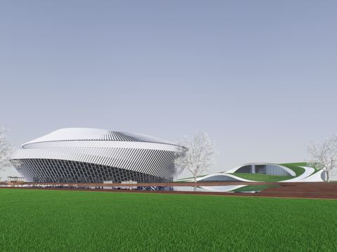 文体建筑su模型