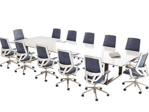  现代会议桌椅 办公椅su模型 