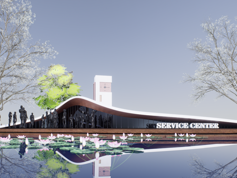 文化建筑su模型