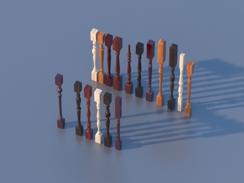  欧式木腿3d模型 