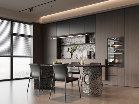  意式餐厅3d模型 