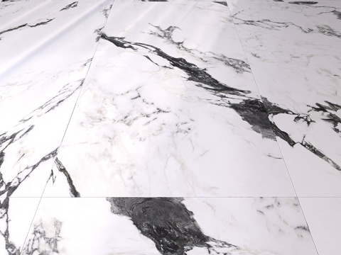  熊猫白大理石地板3d模型 