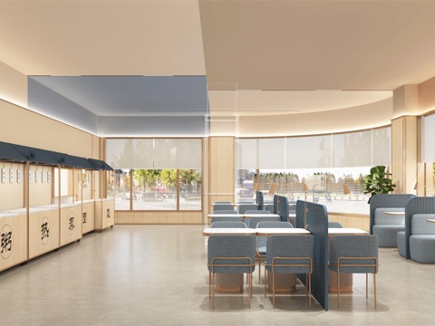  酒店餐厅用餐区餐吧早餐吧3d模型 