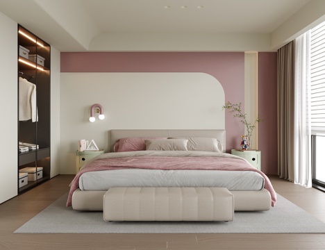  现代女孩房 儿童房 儿童床3d模型 