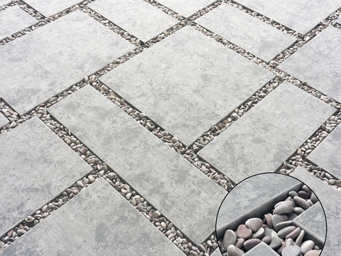  方形鹅卵石低矮2号n1    鹅卵石板材3d模型 