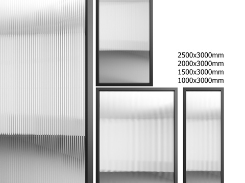  浮雕玻璃隔断 1号3d模型 