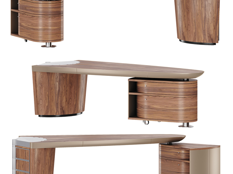  现代意式办公桌3d模型 