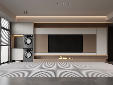  意式电视背景墙3d模型 