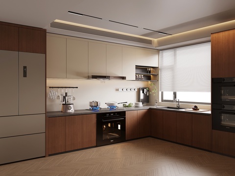 中古风厨房su模型