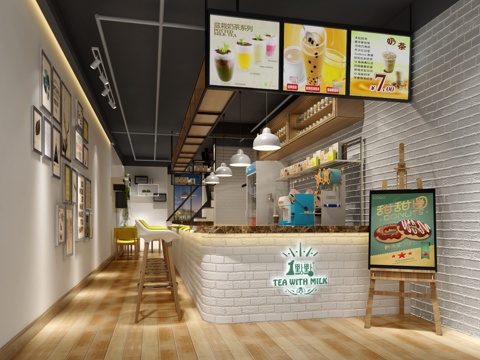 50平奶茶店 小吃店 最新全套施工图合集cad施工图