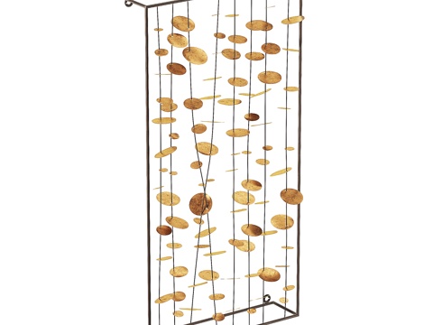  金属风铃墙面雕塑3d模型 