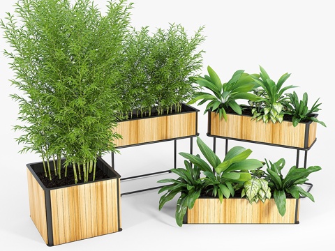  组合花箱23d模型 