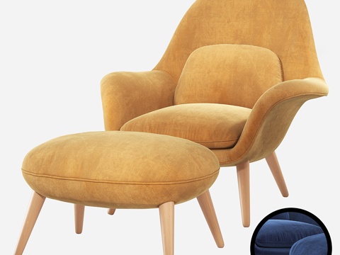  Fredericia Swoon 休闲扶手椅3d模型 