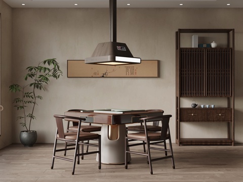  新中式麻将su模型 