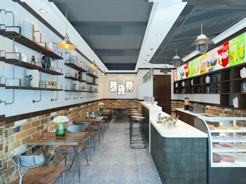 奶茶店 咖啡店 最新全套施工图合集cad施工图