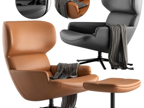  Boconcept-Trento椅+Trento脚凳3d模型 