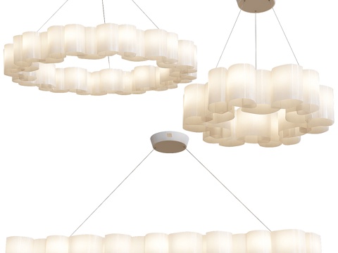 现代亚克力装饰吊灯3d模型