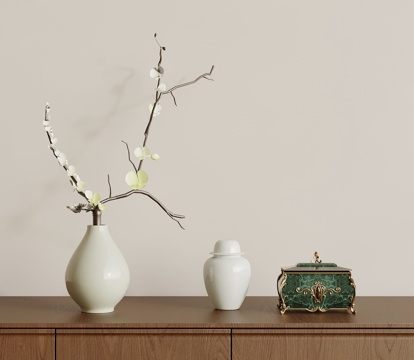 新中式花瓶 摆件su模型