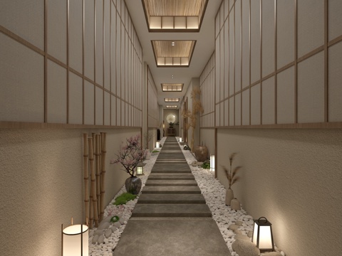 新中式轻奢美容院会所 最新全套施工图 效果图合集cad施工图