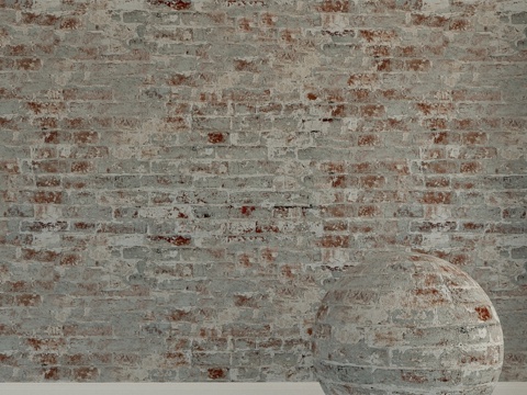  砖墙。旧砖。1013d模型 