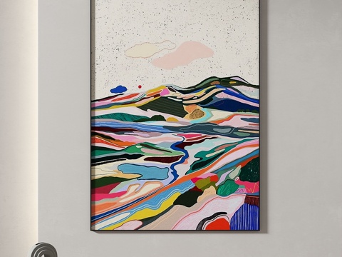  现代，简约，抽象，装饰画3d模型 