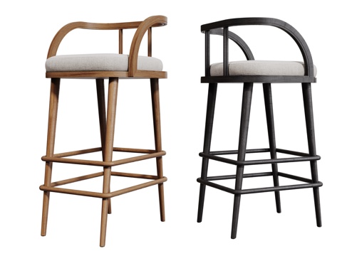 现代吧椅 巴凳 高脚椅 高脚凳 休闲椅su模型