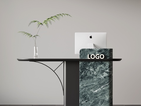 现代意式前台 接待台 招待台su模型