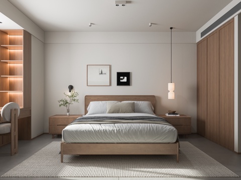  中古风卧室床3d模型 