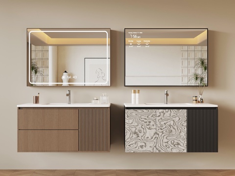 现代意式浴室柜su模型